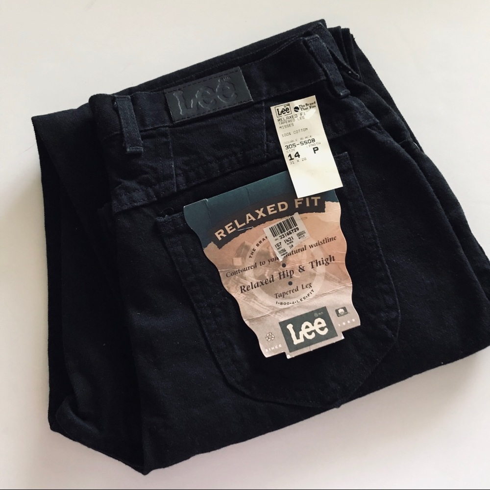 Lee Jeans Relaxed Fit Tapered Leg Black Jeans 14P